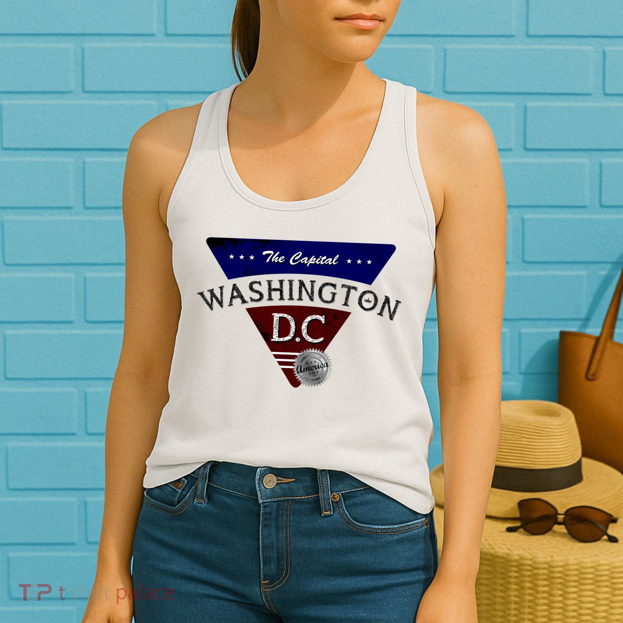 Washington D.C Land of the Free Logo Women's Tank Top