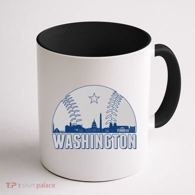 Washington DC Baseball Skyline Coffee Mug back