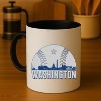 Washington DC Baseball Skyline Coffee Mug thumb 4