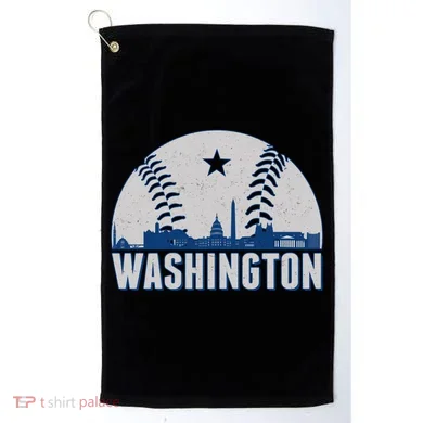 Washington DC Baseball Skyline Golf Towel