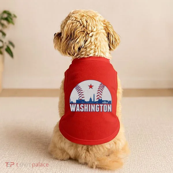 Washington DC Baseball Skyline Doggie Tank
