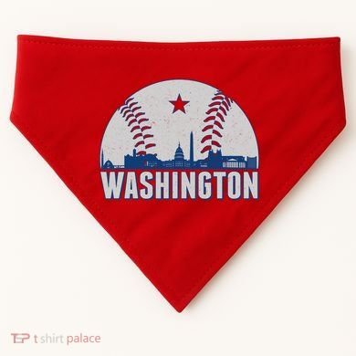 Washington DC Baseball Skyline USA-Made Doggie Bandana