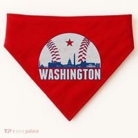 Washington DC Baseball Skyline USA-Made Doggie Bandana thumb 0