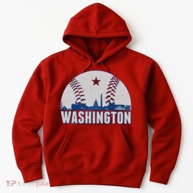 Washington DC Baseball Skyline Hoodie