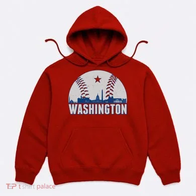 Washington DC Baseball Skyline Hoodie