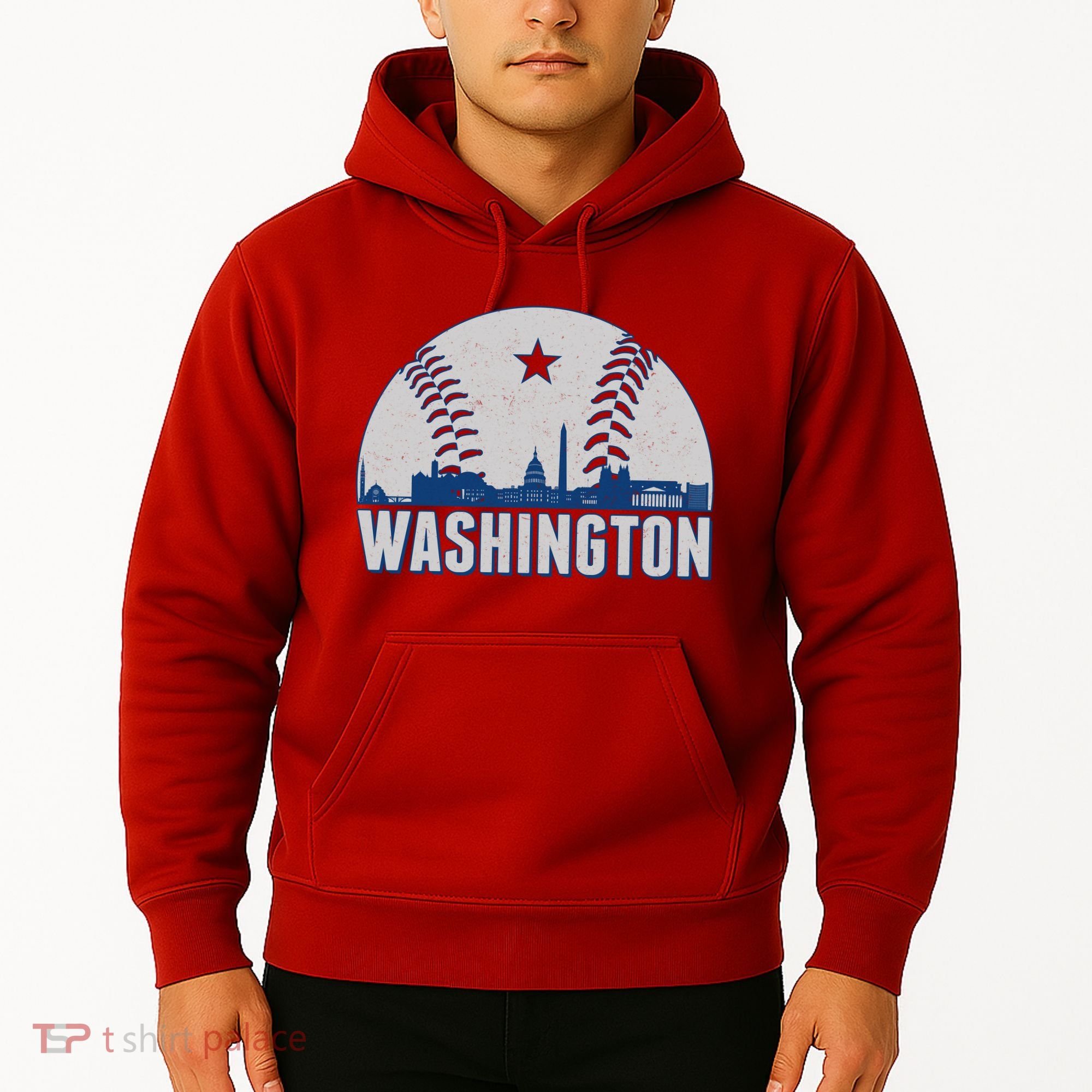 Washington DC Baseball Skyline Hoodie