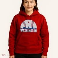 Washington DC Baseball Skyline Hoodie thumb 5