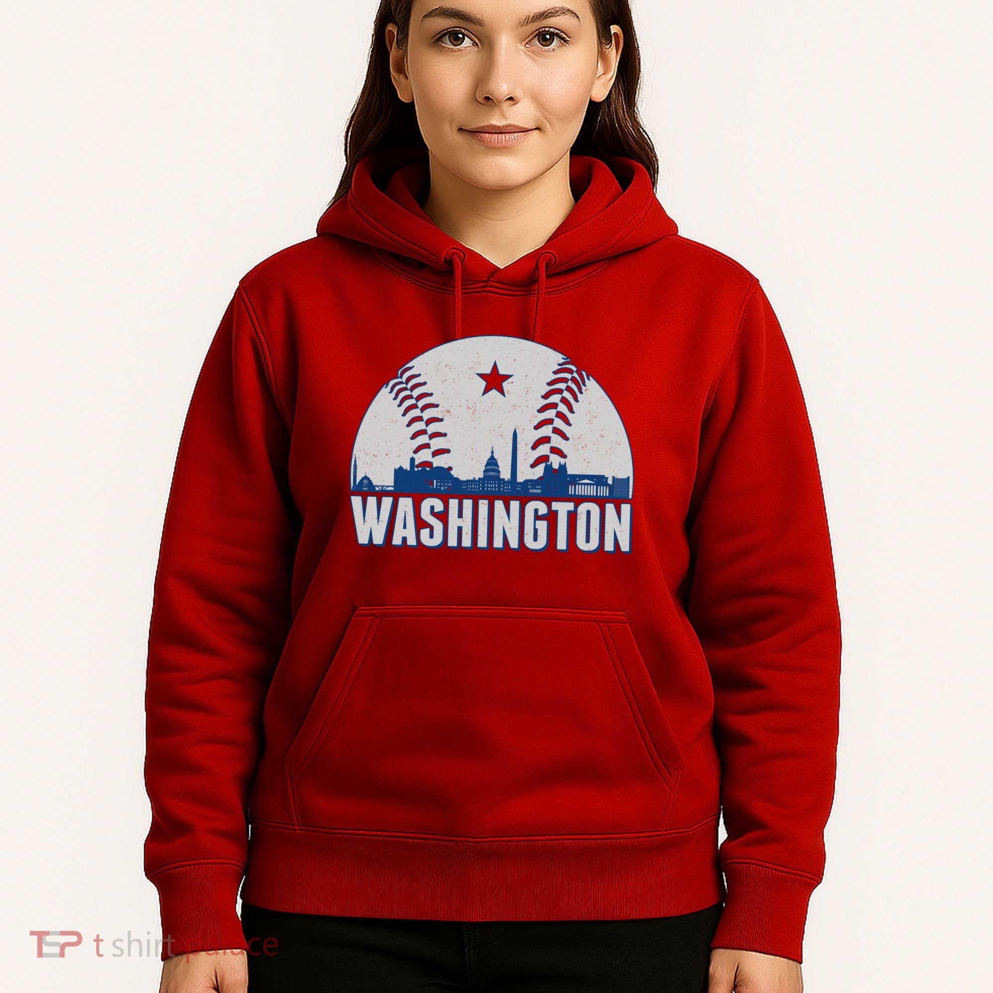Washington DC Baseball Skyline Hoodie