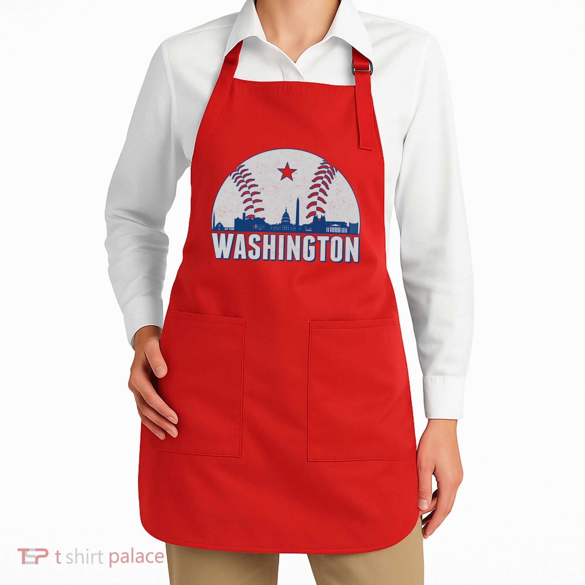 Washington DC Baseball Skyline Apron