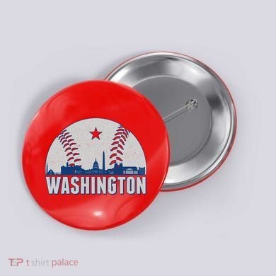 Washington DC Baseball Skyline Button