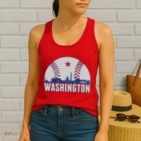 Washington DC Baseball Skyline Women's Tank Top thumb 2