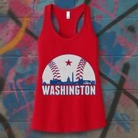 Washington DC Baseball Skyline Women's Tank Top thumb 3