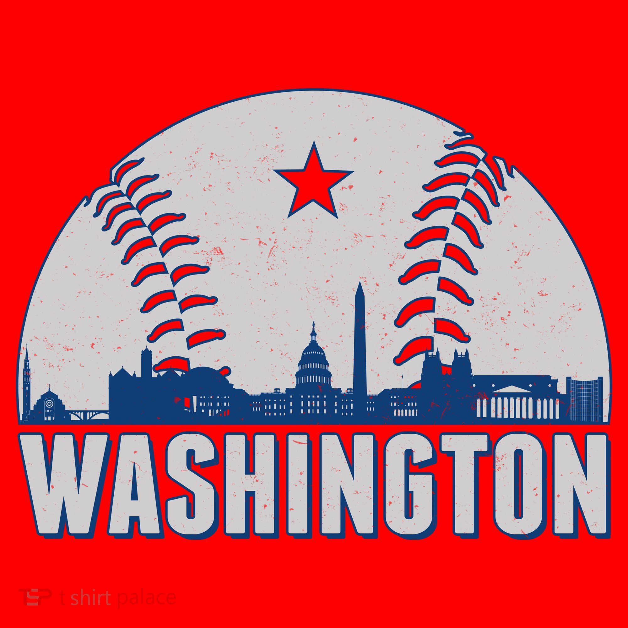 Washington DC Baseball Skyline Baby Bodysuit