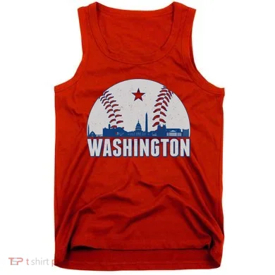 Washington DC Baseball Skyline Tank Top