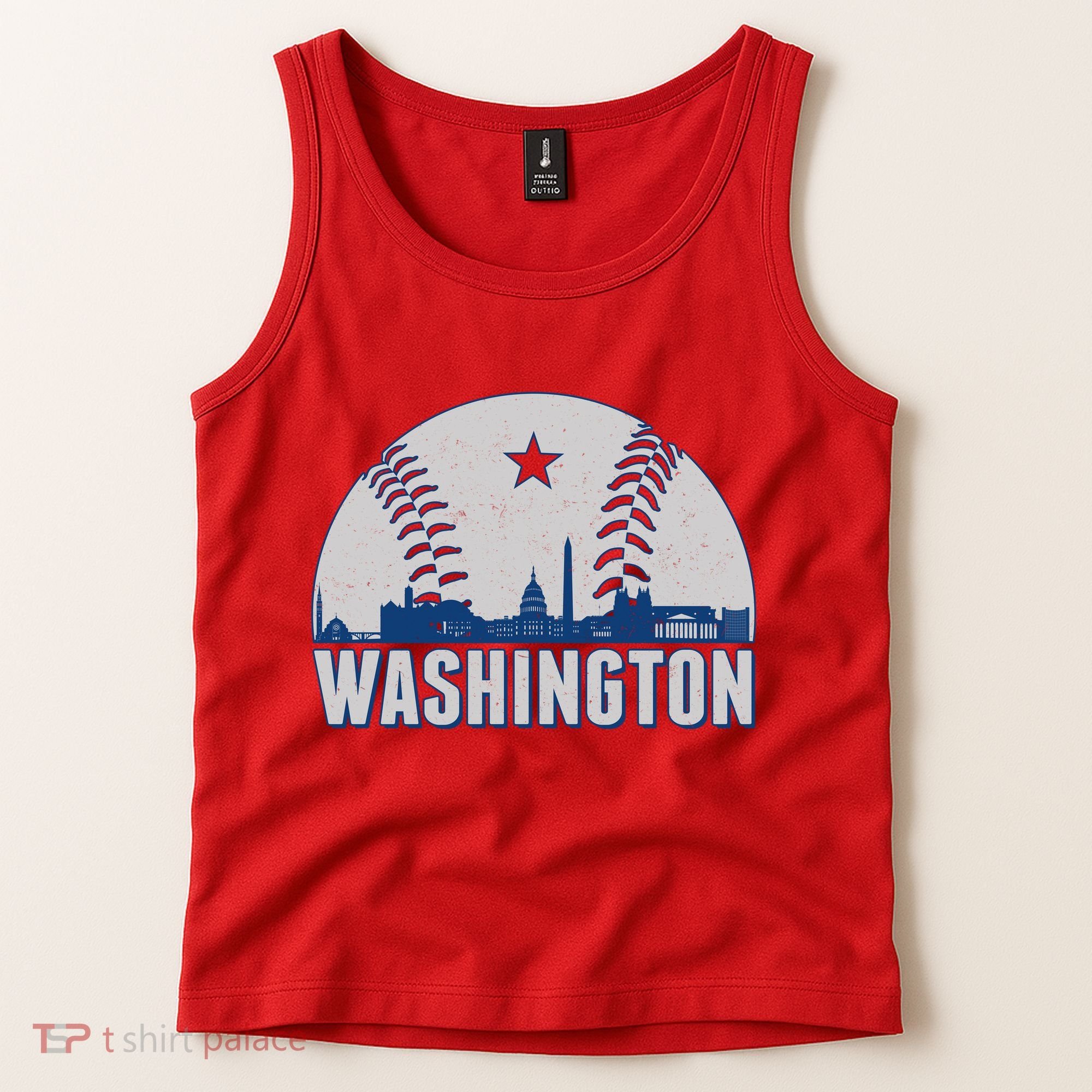 Washington DC Baseball Skyline Tank Top