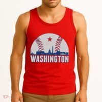 Washington DC Baseball Skyline Tank Top thumb 3