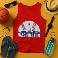 Washington DC Baseball Skyline Tank Top thumb 4