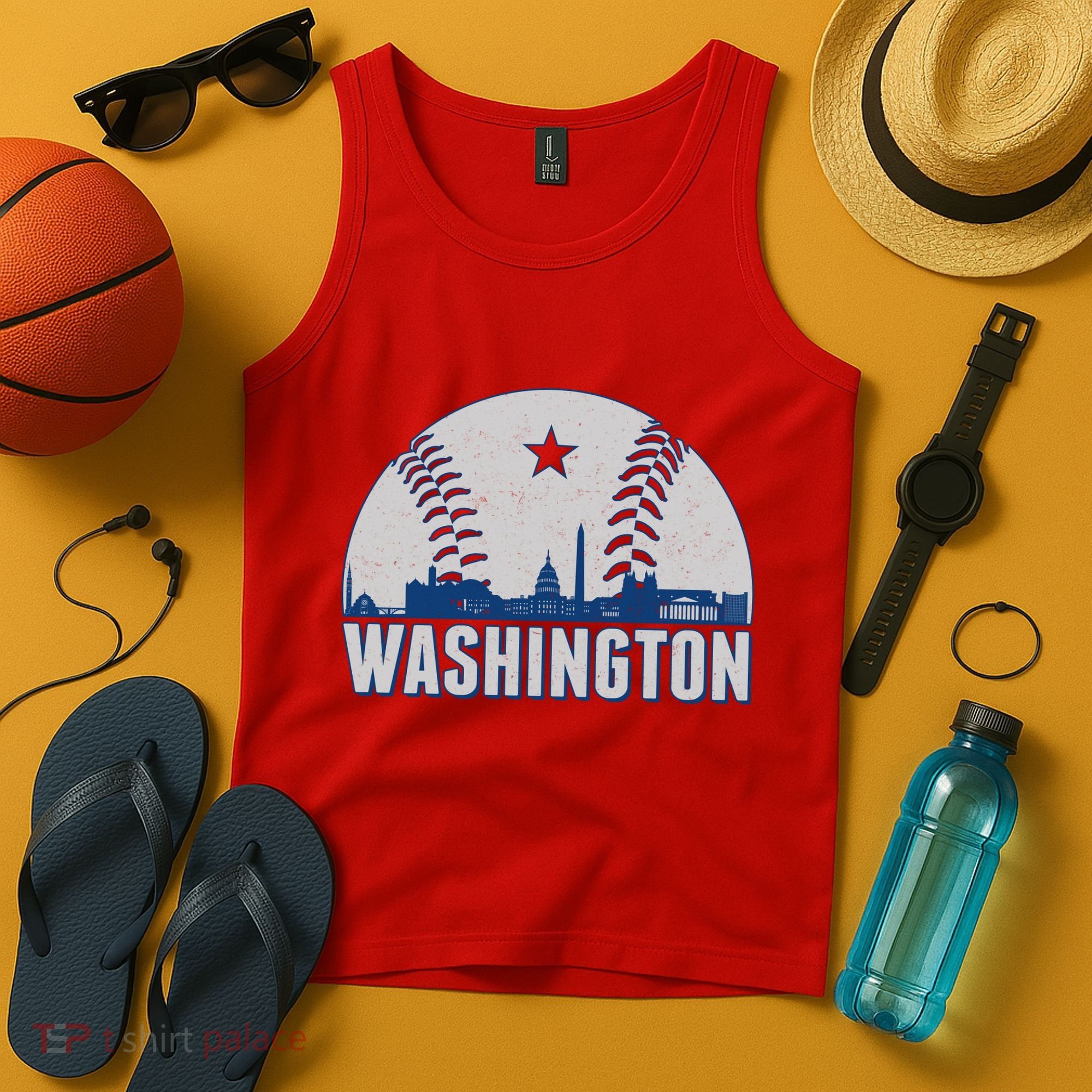 Washington DC Baseball Skyline Tank Top