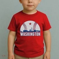 Washington DC Baseball Skyline Toddler T-Shirt thumb 2
