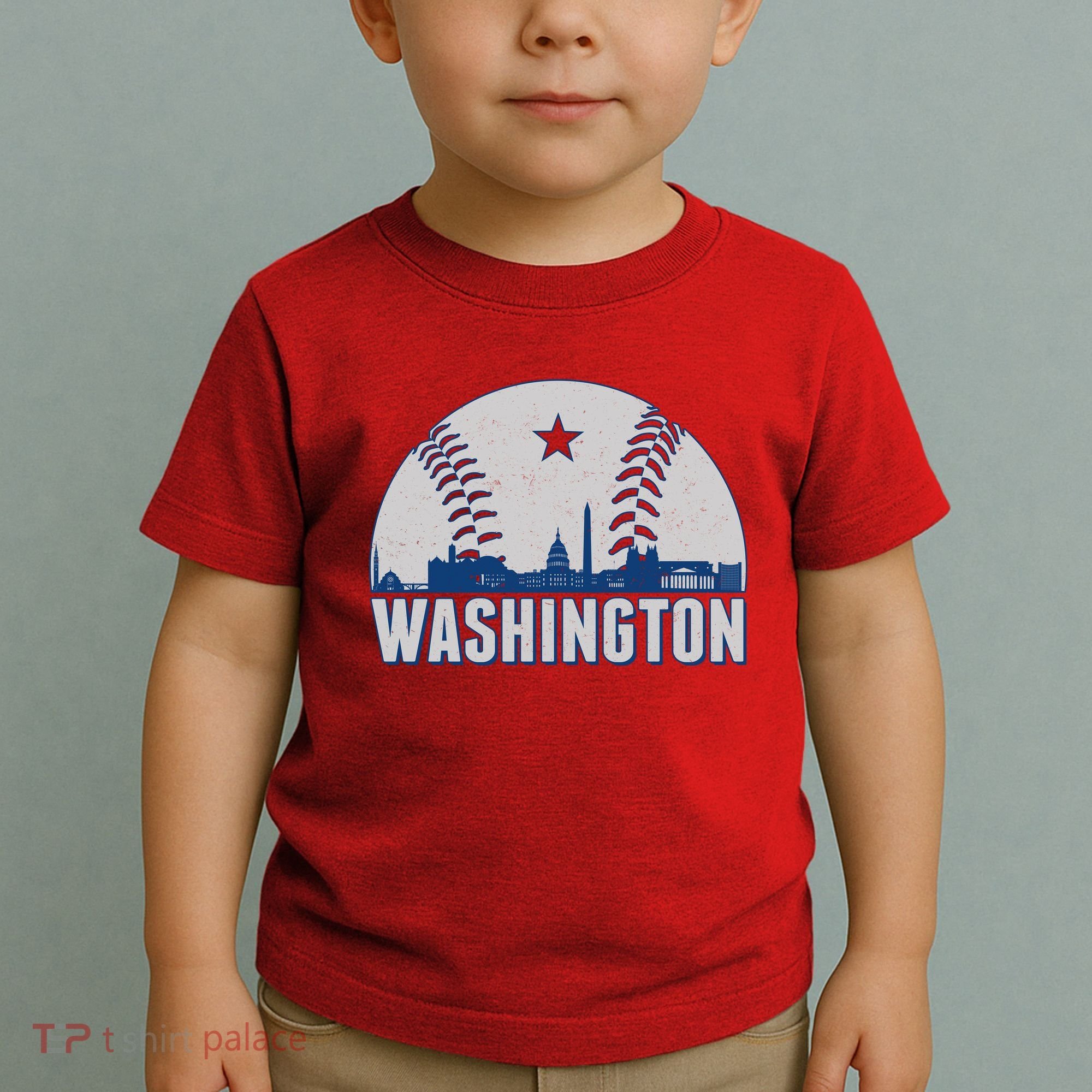 Washington DC Baseball Skyline Toddler T-Shirt