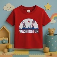 Washington DC Baseball Skyline Toddler T-Shirt thumb 3