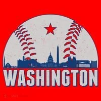 Washington DC Baseball Skyline Women's Long Sleeve Shirt thumb 2