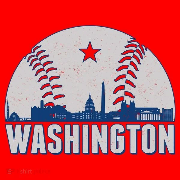 Washington DC Baseball Skyline Women's Long Sleeve Shirt