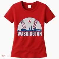 Washington DC Baseball Skyline Women's T-Shirt thumb 0