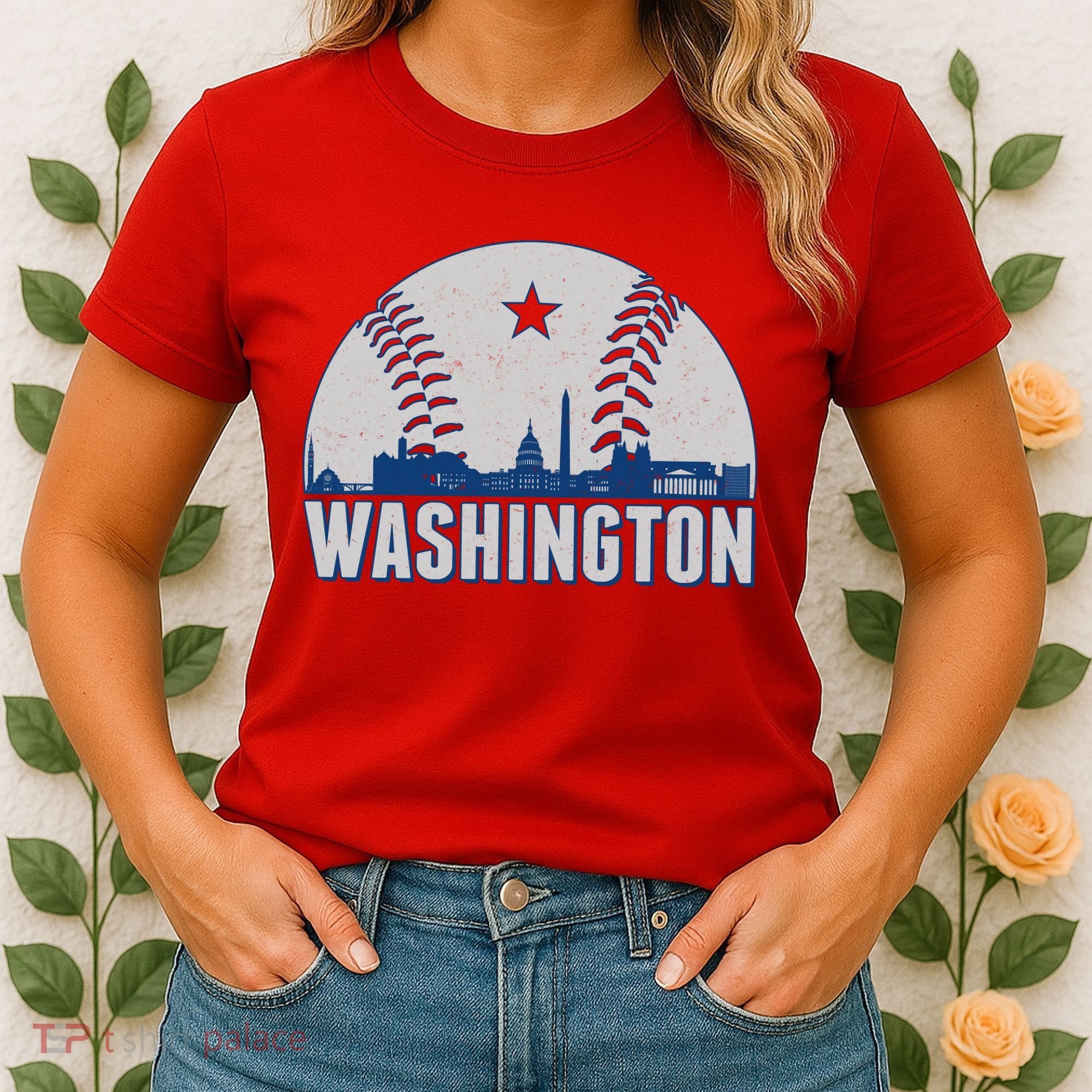Washington DC Baseball Skyline Women's T-Shirt