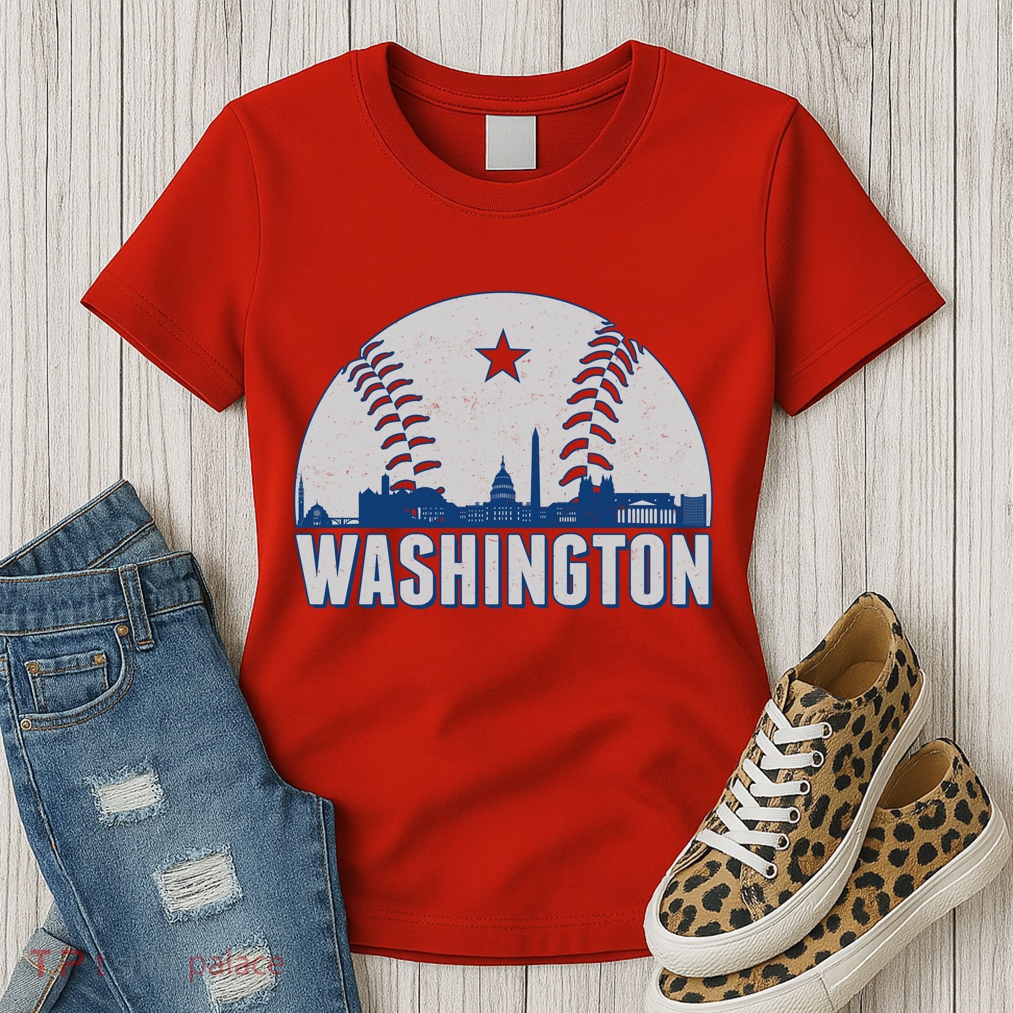 Washington DC Baseball Skyline Women's T-Shirt