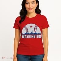 Washington DC Baseball Skyline Women's T-Shirt thumb 4
