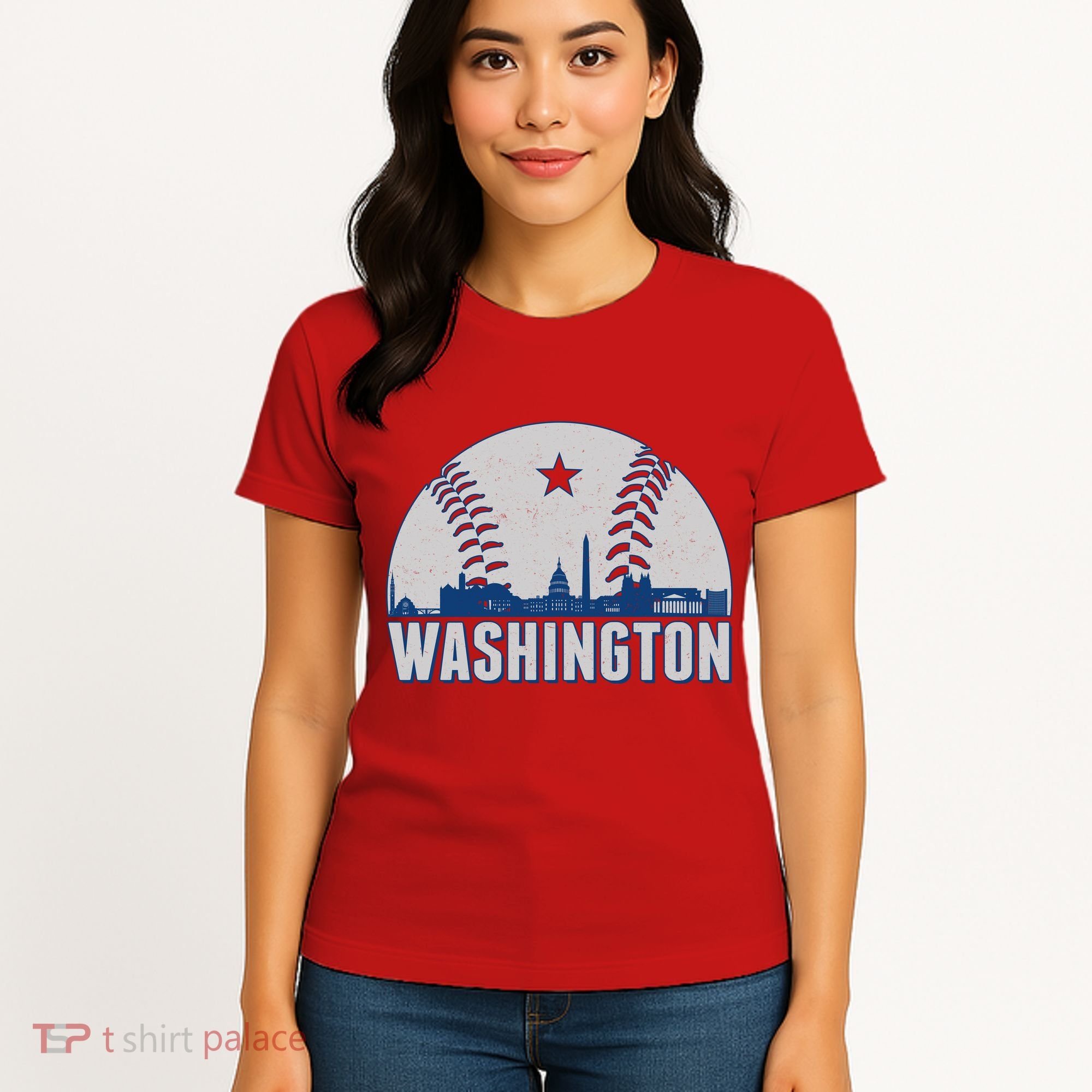 Washington DC Baseball Skyline Women's T-Shirt