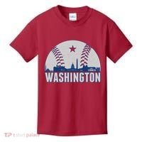 Washington DC Baseball Skyline Kids T-Shirt thumb 0