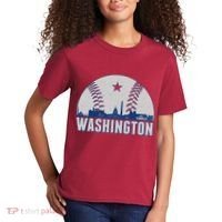 Washington DC Baseball Skyline Kids T-Shirt thumb 2