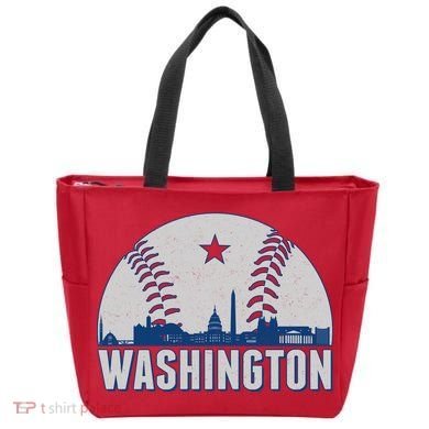 Washington DC Baseball Skyline Tote Bag