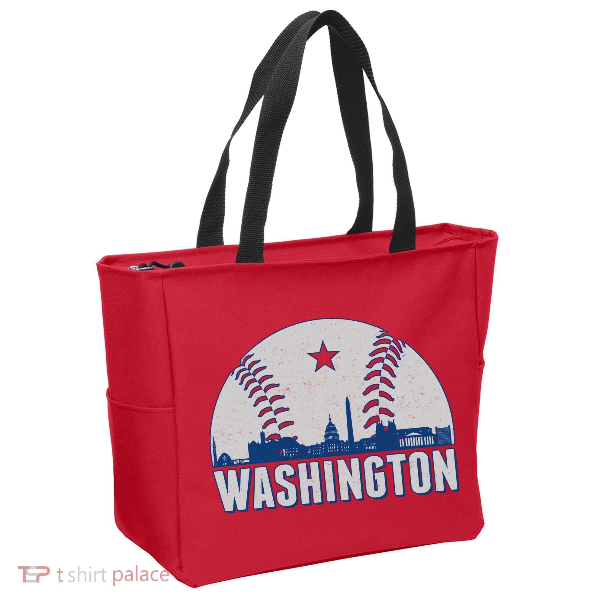 Washington DC Baseball Skyline Tote Bag