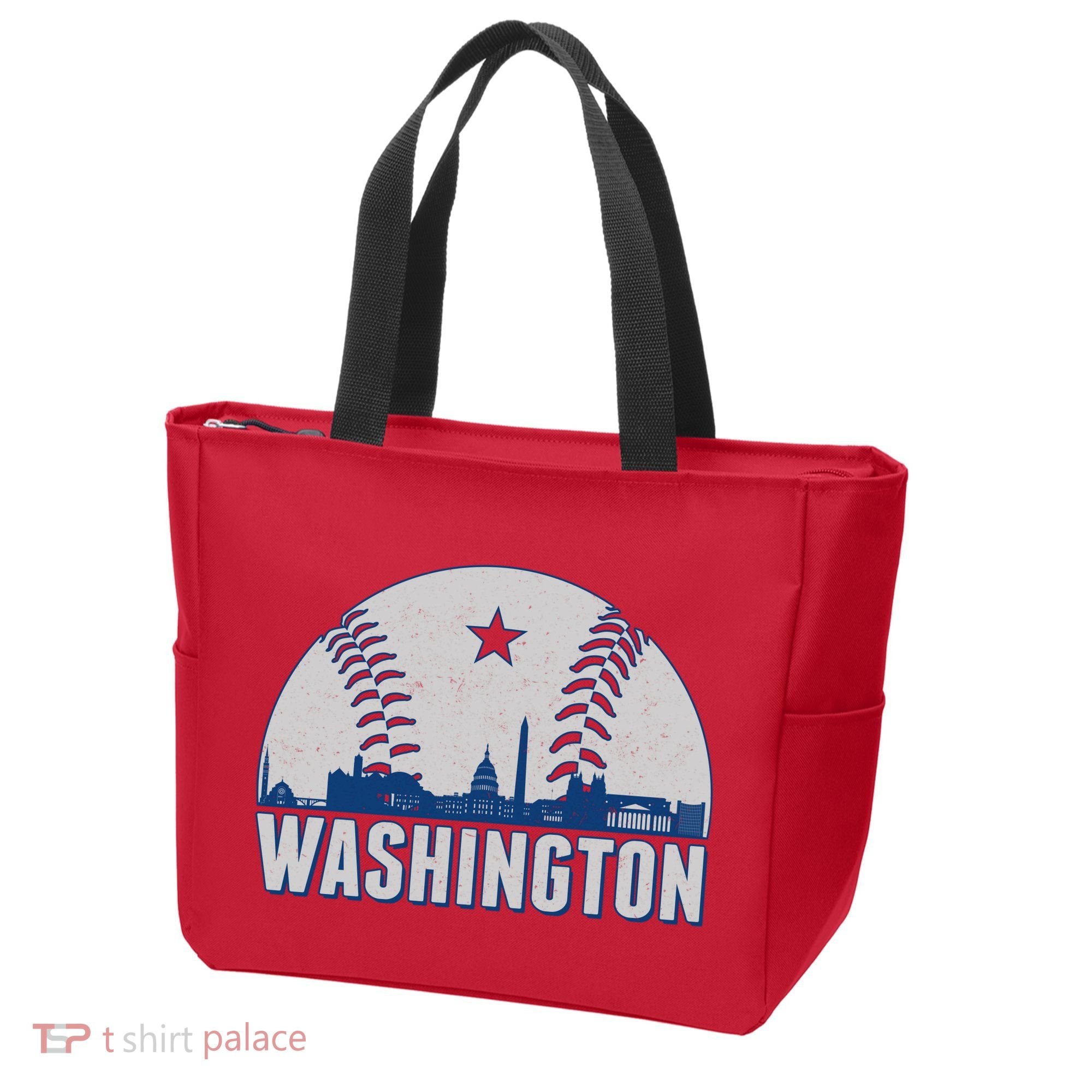 Washington DC Baseball Skyline Tote Bag