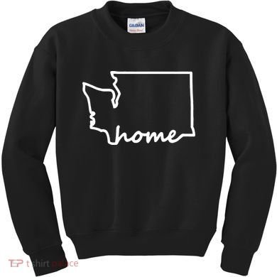 Washington Home State Map Kids Sweatshirt