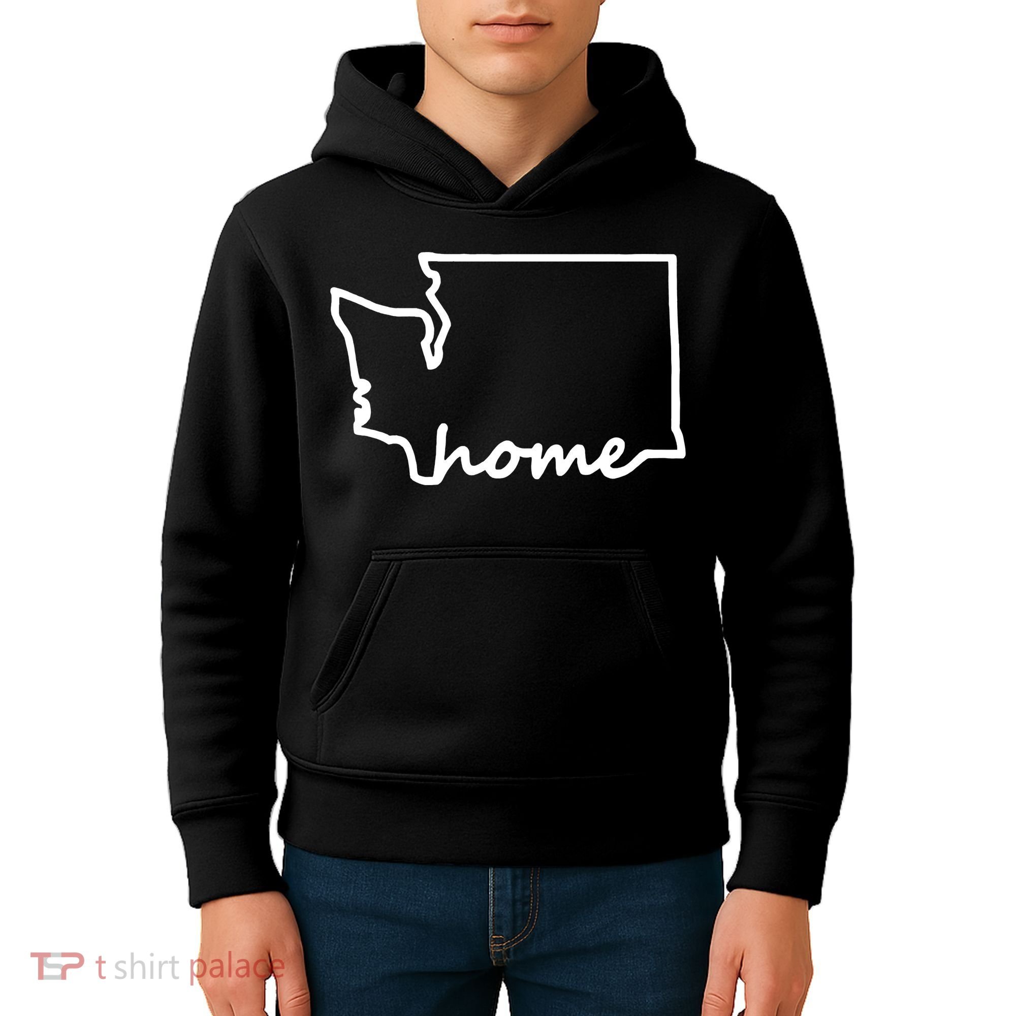 Washington Home State Map Kids Hoodie