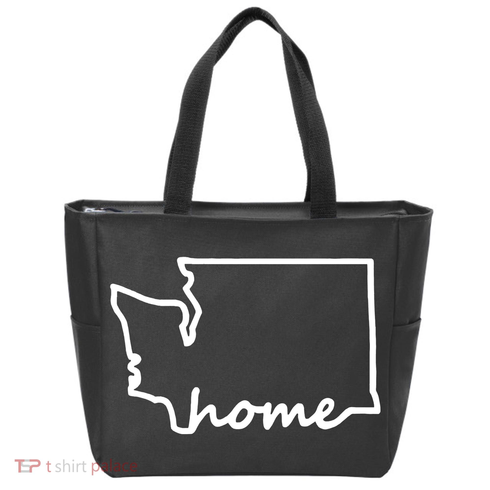 Washington Home State Map Tote Bag