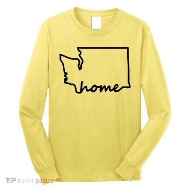 Washington Home State Map Long Sleeve Shirt