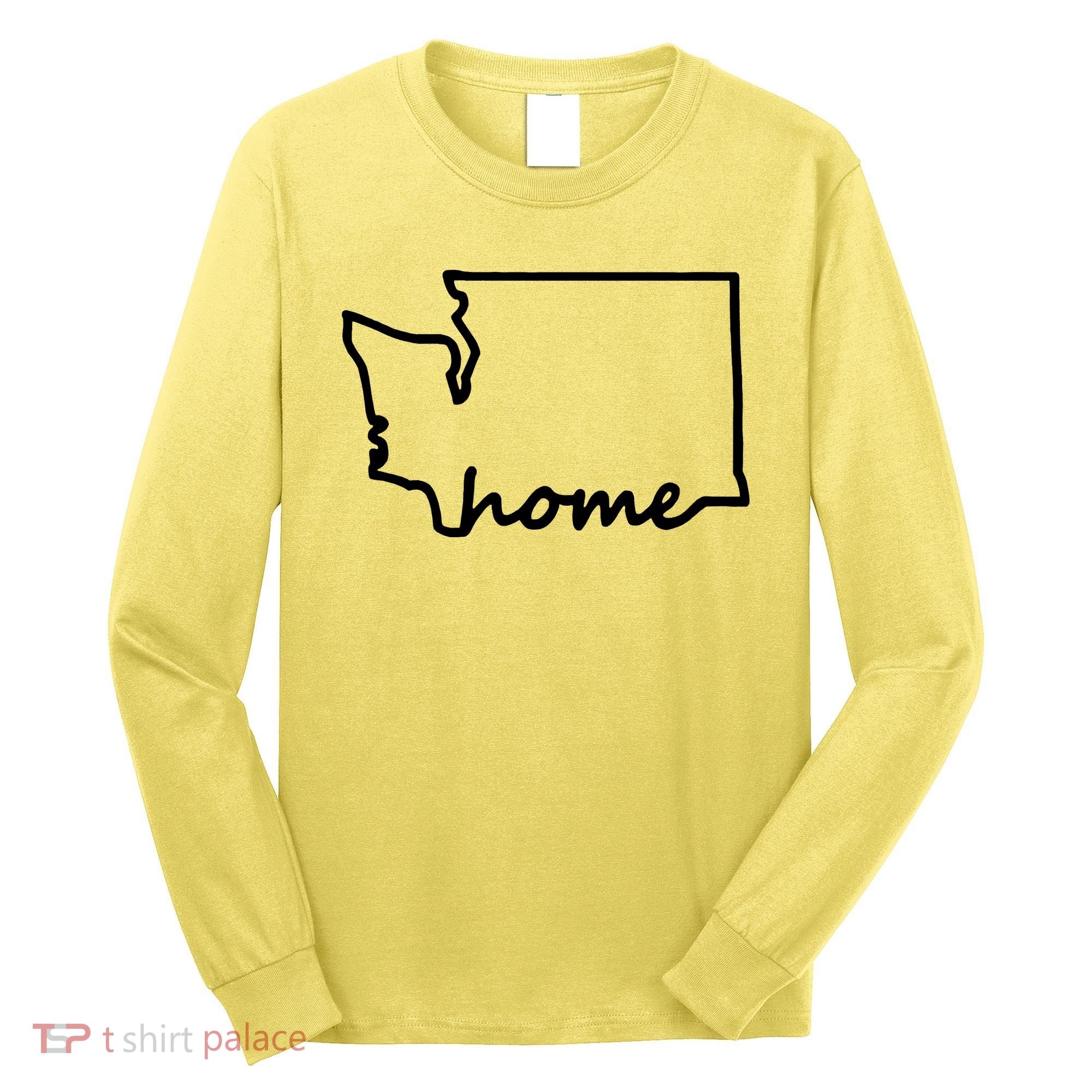 Washington Home State Map Long Sleeve Shirt