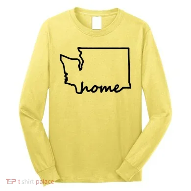 Washington Home State Map Long Sleeve Shirt