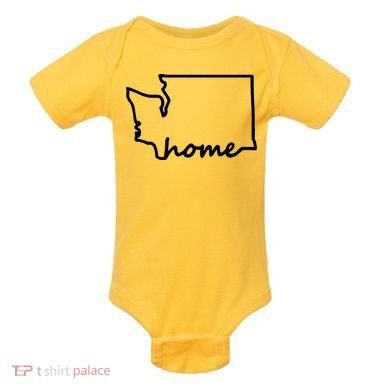 Washington Home State Map Baby Bodysuit
