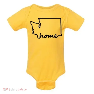 Washington Home State Map Baby Bodysuit