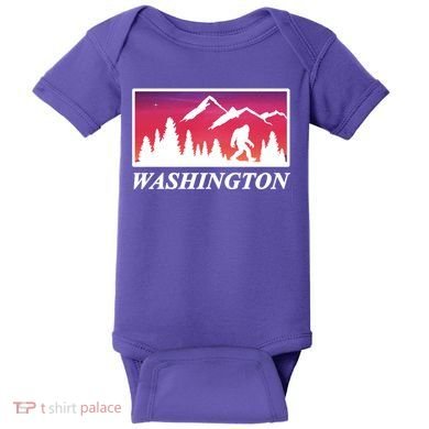 Washington Pacific Northwest Big Foot Baby Bodysuit
