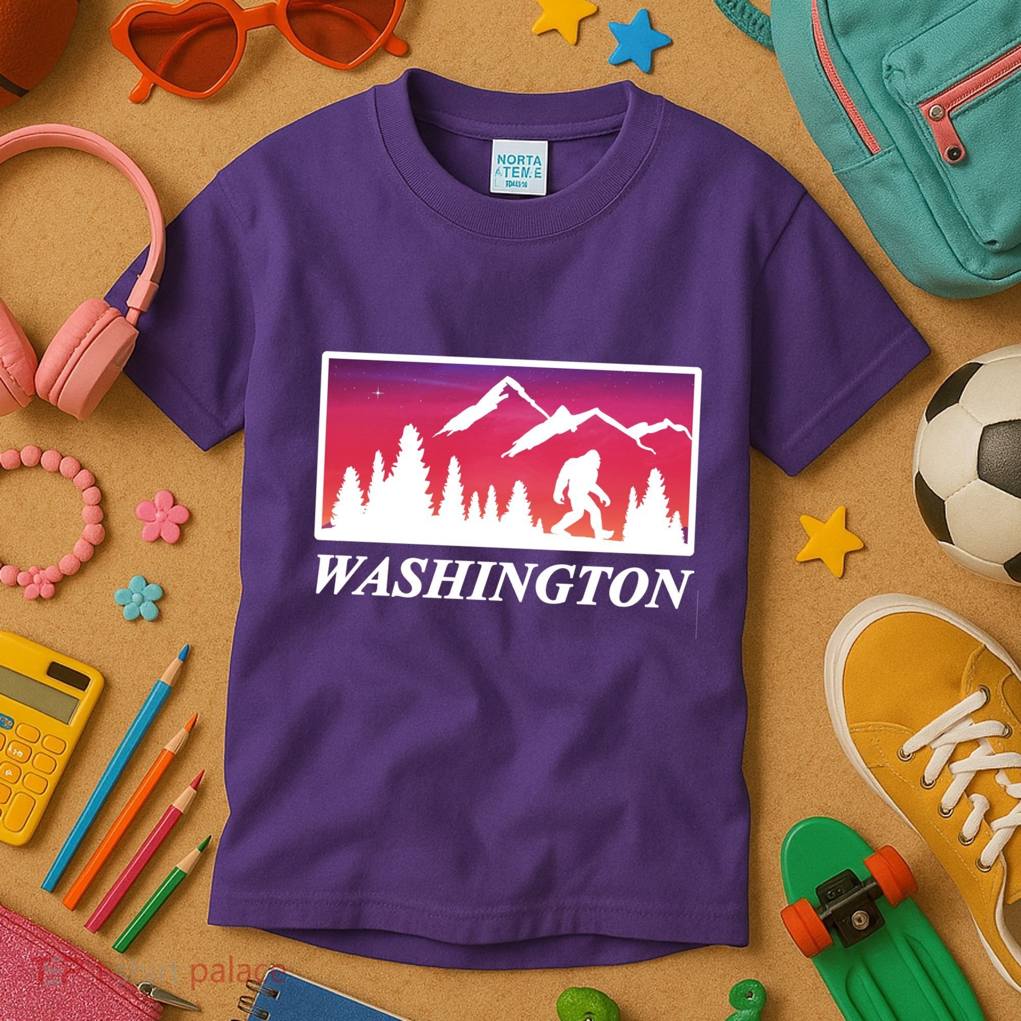 Washington Pacific Northwest Big Foot Kids T-Shirt