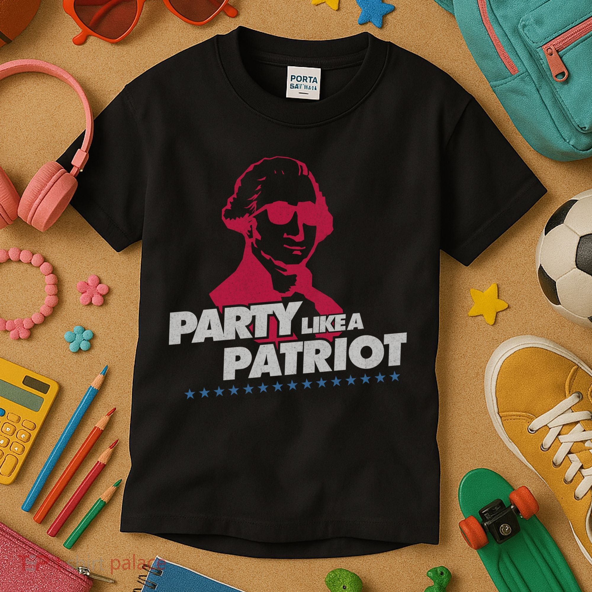 Washington Party Like a Patriot Kids T-Shirt