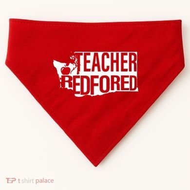 Washington Teacher Red For Ed Education USA-Made Doggie Bandana