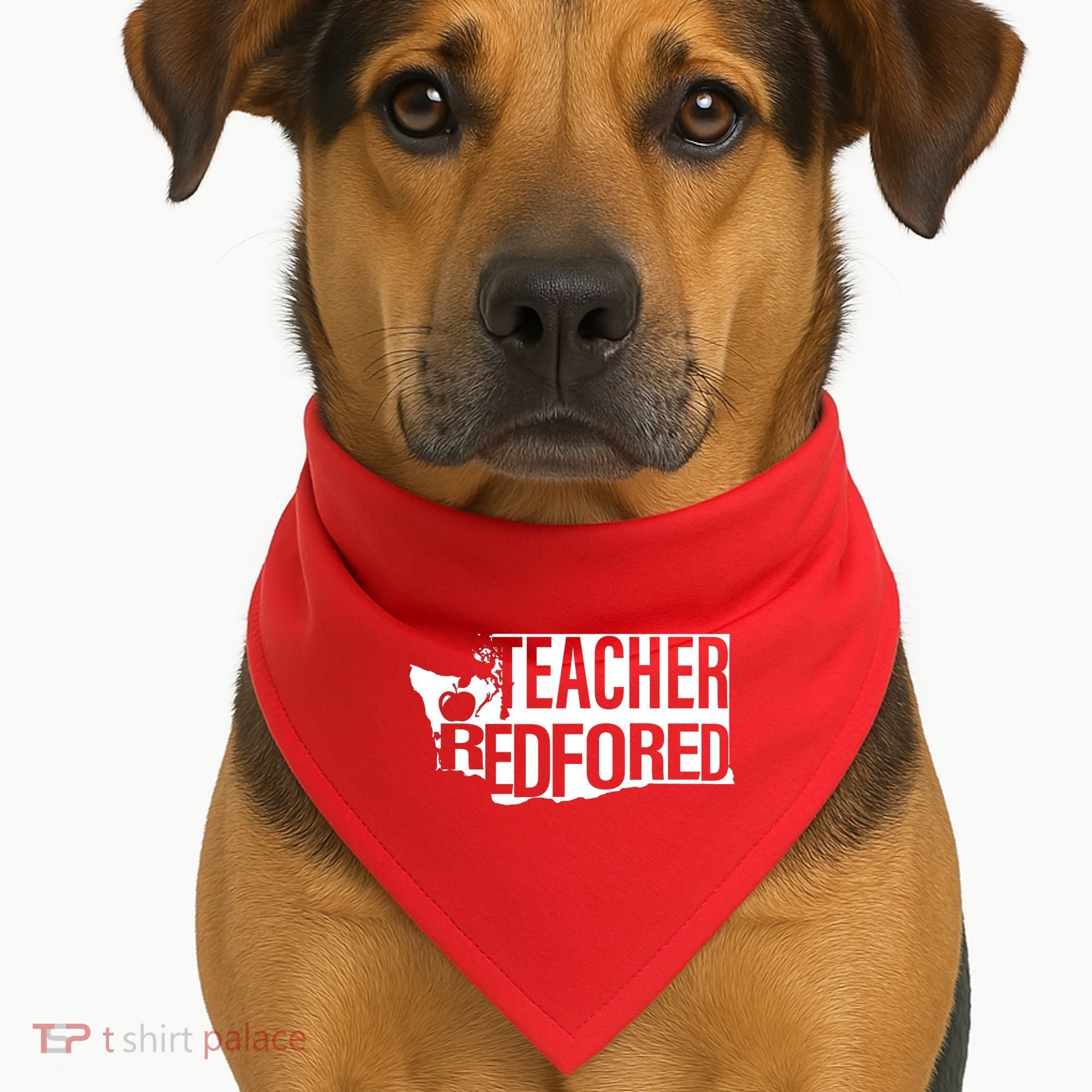Washington Teacher Red For Ed Education USA-Made Doggie Bandana